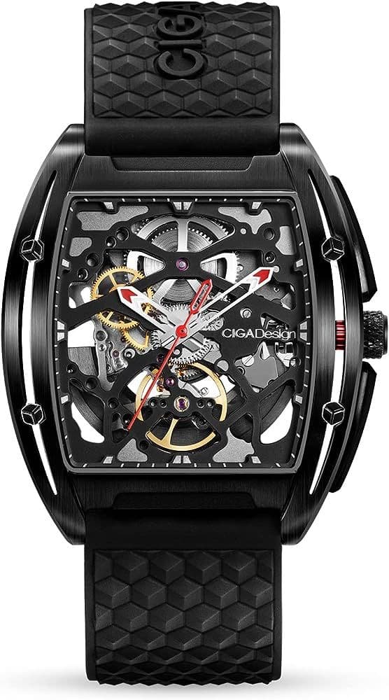 Ciga Design Watch Automatic Mechanical Skeleton Wristwatch