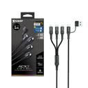 Xpower acx3 2in 3 out nylon charging 1m cable black - SW1hZ2U6MTQ1Nzg0Mw==