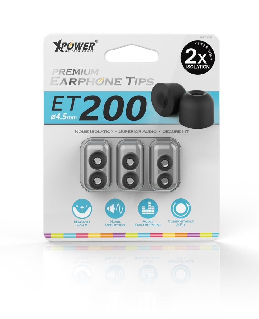 غطاء سماعات أذن اكس بي اي تي 200 بريميوم تيبس لون أسود من اكسبور Xpower premium earphone tips