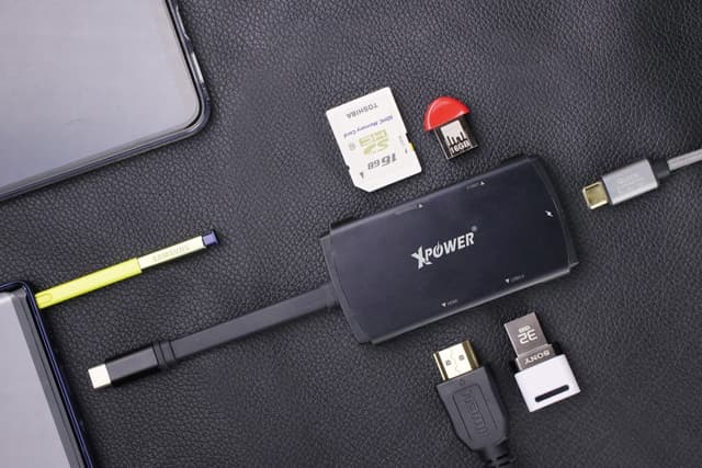 موزع يو اس بي سي بي دي هاب اتش يو 6 6 في 1 من اكسبور Xpower hu6 6in1 type c pd hub black