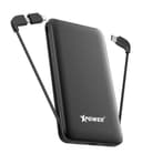 شاحن متنقل بي دي 10 اكس 10000 ميلي أمبير 3 في 1 من اكسبور لون أسود Xpower  built in cable power bank