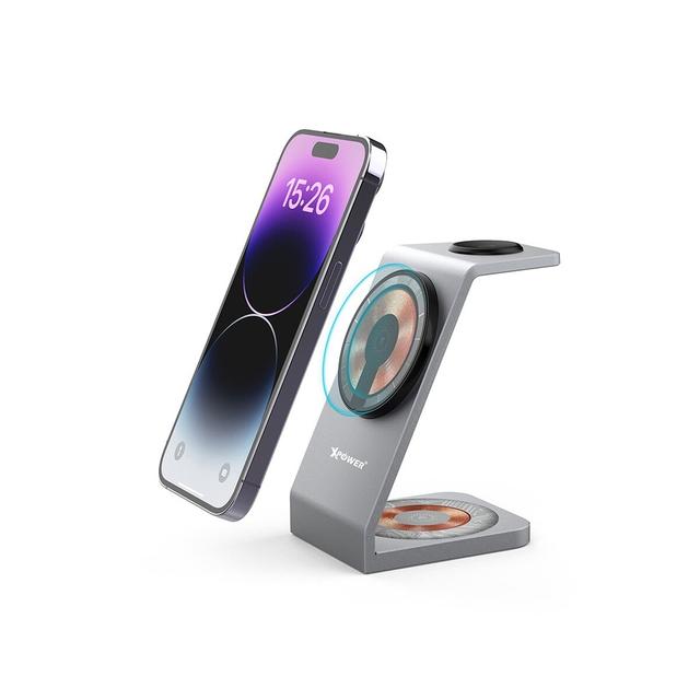 Xpower wls13 3in1 18w magnetic wireless charger silver - SW1hZ2U6MTQ1NzQ3MQ==