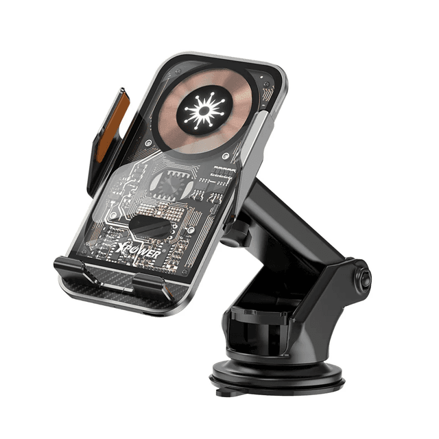 شاحن لاسلكي وستاند جوال للسيارة 15 وات من اكسبور لون رمادي  Xpower cma8 15w automatic wireless charging car mount holder - SW1hZ2U6MTQ2Mjk2MQ==