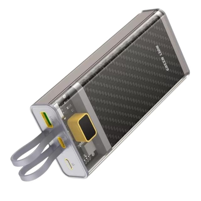 باور بانك شاحن متنقل شفاف جرين سعة 20000 مللي أمبير Green Lion Transparent 2 Power Bank