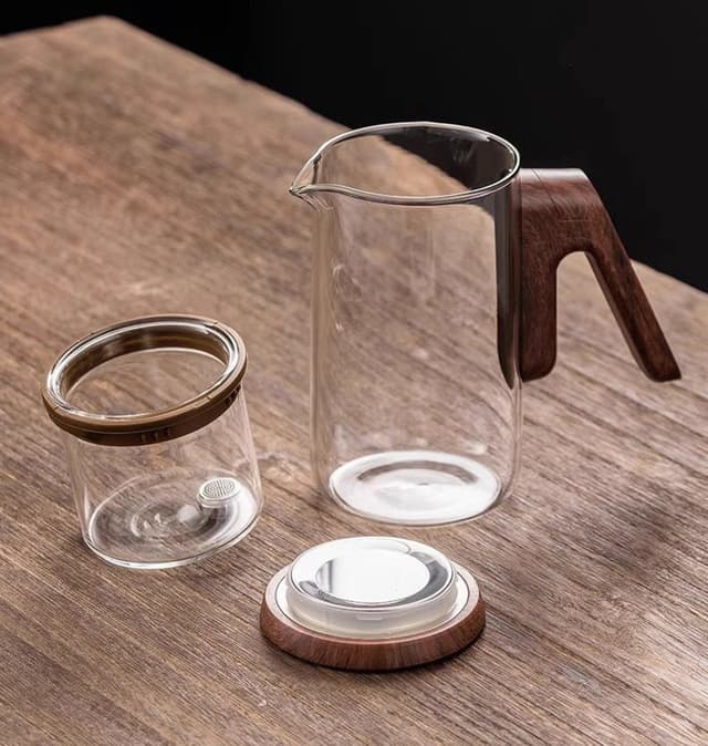 ابريق شاي زجاج مع مصفاه Glass Magnetic Teapot High Borosilicate Glass Kettle