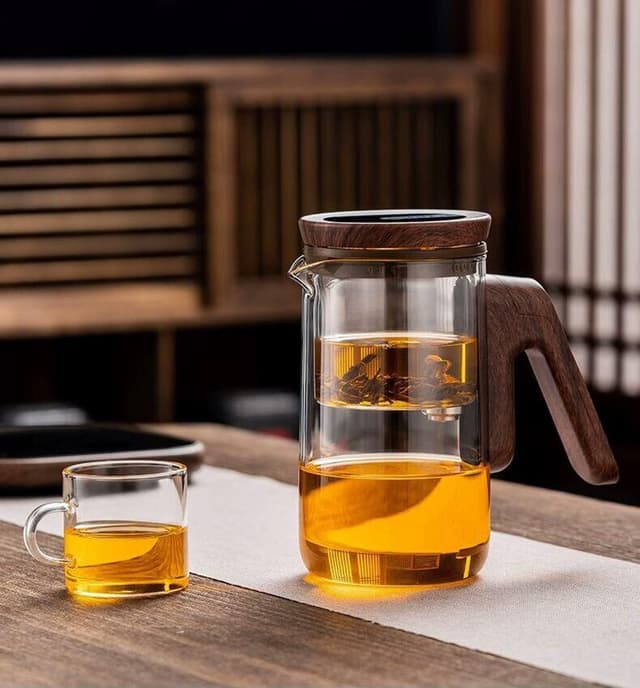 ابريق شاي زجاج مع مصفاه Glass Magnetic Teapot High Borosilicate Glass Kettle
