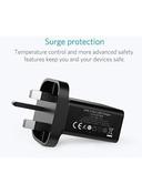 Anker PowerPort 2 Elite Wall Charger, 24W, 2.4A Single USB Port, A2021K11, Black