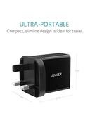 Anker PowerPort 2 Elite Wall Charger, 24W, 2.4A Single USB Port, A2021K11, Black