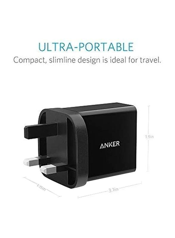 Anker PowerPort 2 Elite Wall Charger, 24W, 2.4A Single USB Port, A2021K11, Black - SW1hZ2U6MTQ1NjI2Ng==