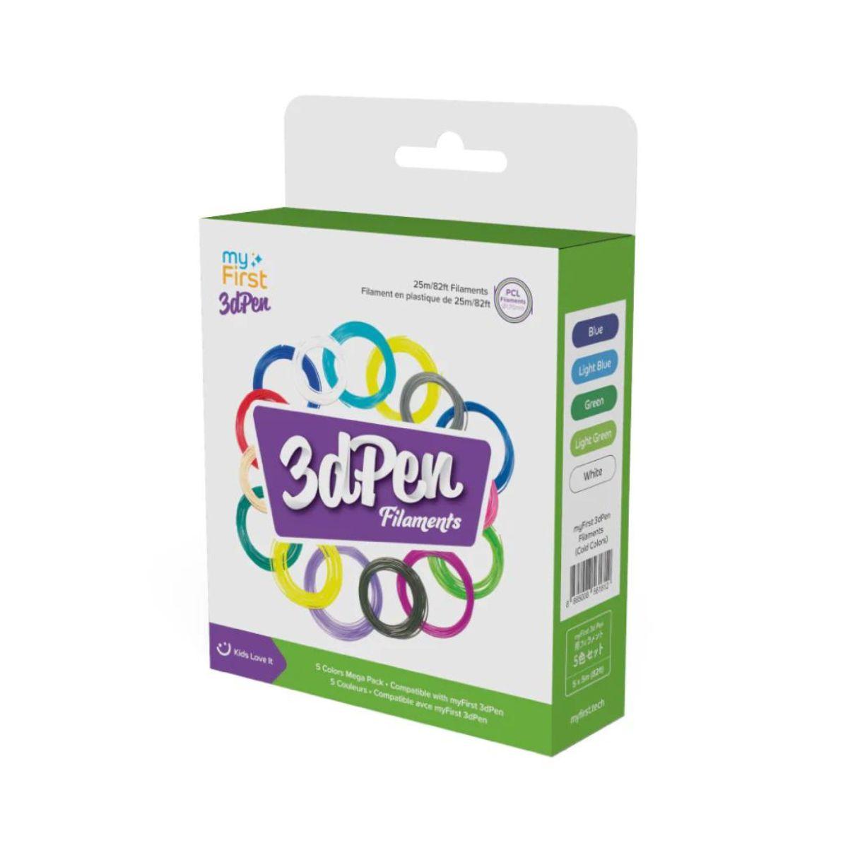 عبوات اعادة تعبئة خيوط طباعة ثلاثية الابعاد 5 الوان ماي فيرست myFirst 3D Pen Filler 5 Color Cold Pack