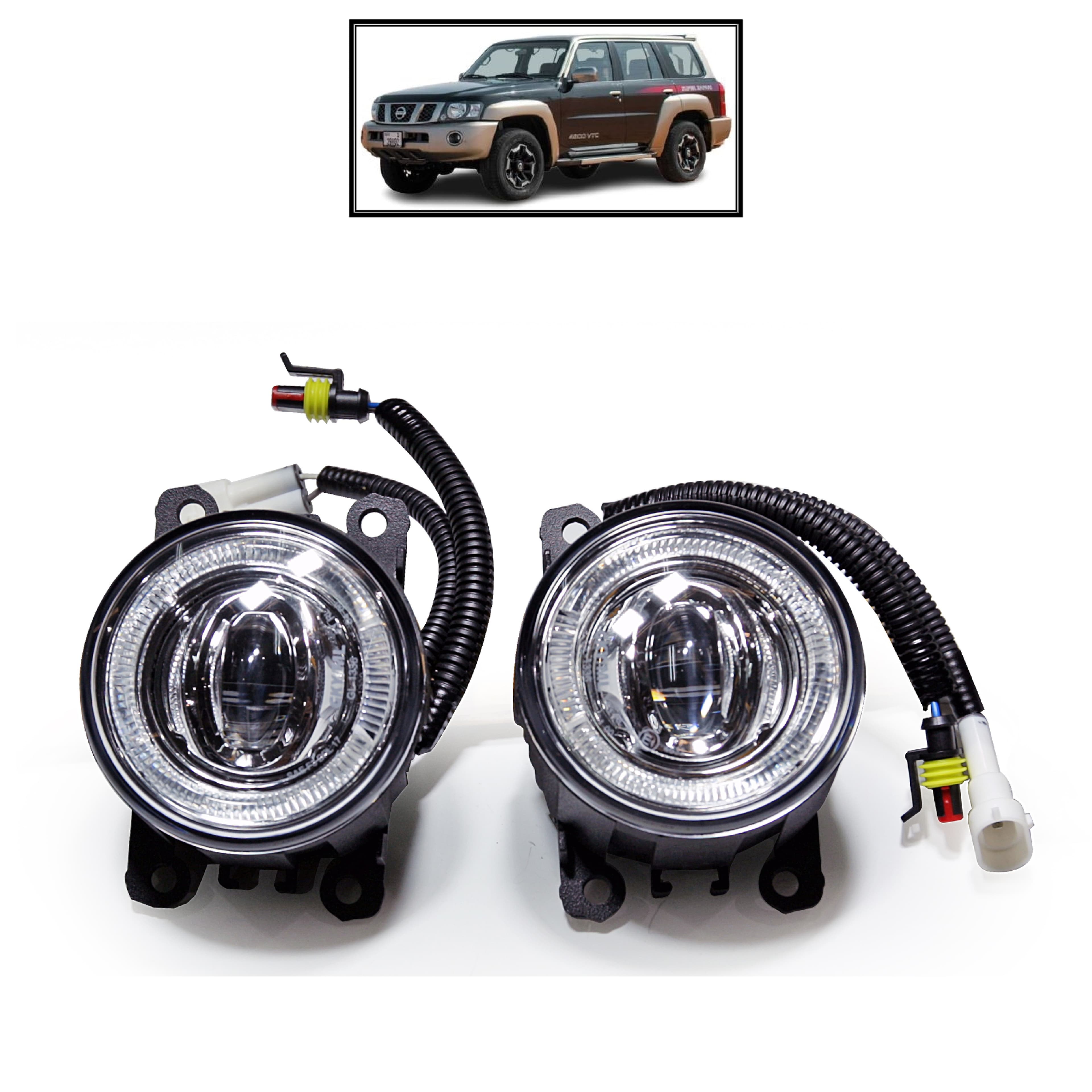 Halo DRL LED Fog Lights Nissan Patrol Y61 VTC GU