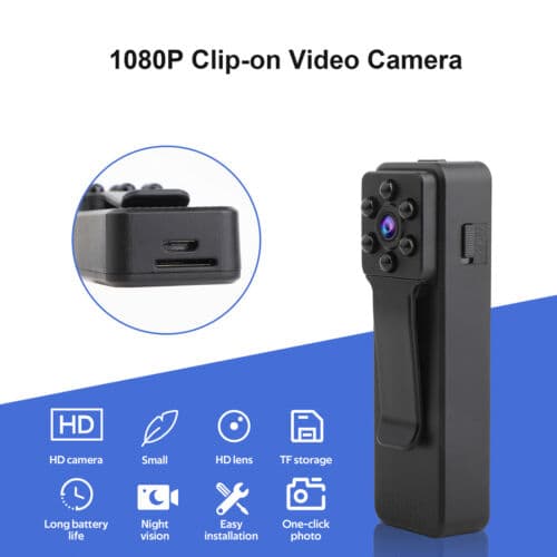 كاميرا صغيرة لاسلكية رياضية 1080 بكسل Pocket Clip Sports DV Camera Wearable Action Camera