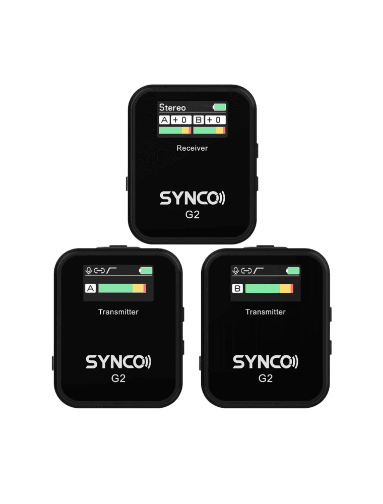 ميكرفون لاسلكي 150 متر مستقبل و مرسلين سينكو Synco G2A2 2.4G Wireless Mic