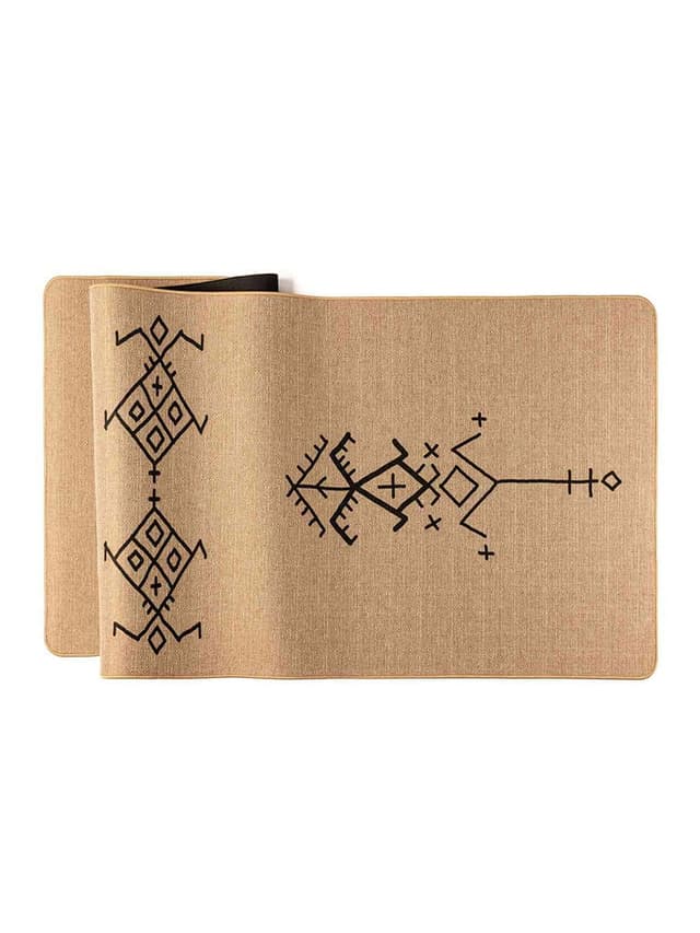 سجادة يوغا جوت 183×61 سم بيج مع تطريزات أوكيو Ukiyo The Jute Rug Type The Berber Yogi
