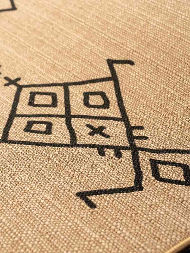 سجادة يوغا جوت 183×61 سم بيج مع تطريزات أوكيو Ukiyo The Jute Rug Type The Berber Yogi