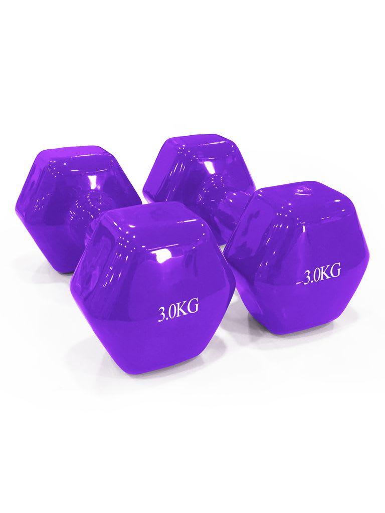 طقم دنابل 3 كجم عدد 2 لون نهدي من داوسون سبورتس Dawson Sports Vinyl Dumbbell