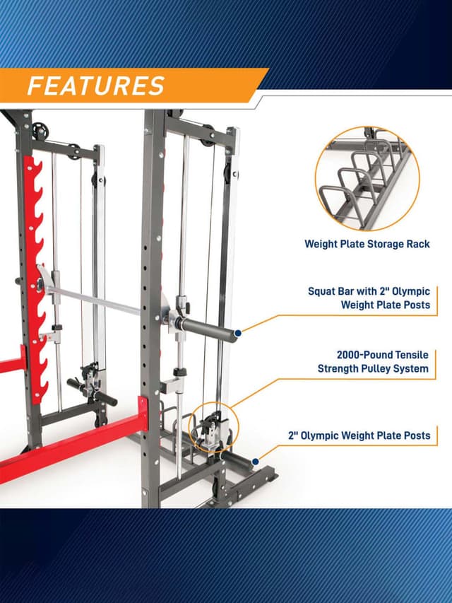 Marcy Pro Smith Machine Home Gym Training System Cage | SM 4903