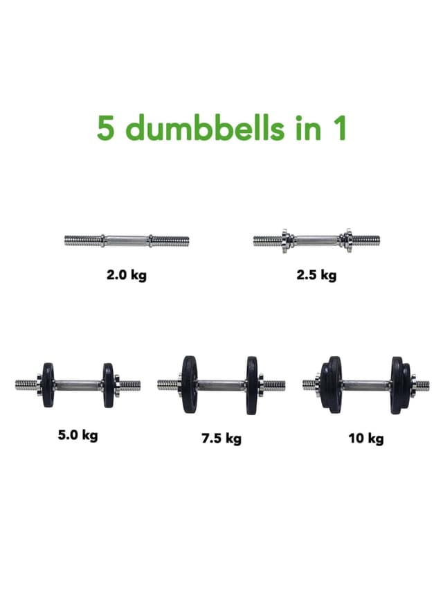 Tunturi Dumbbellset with 1 Bar Screw Weight 10 Kg - SW1hZ2U6MTU0ODk0OA==