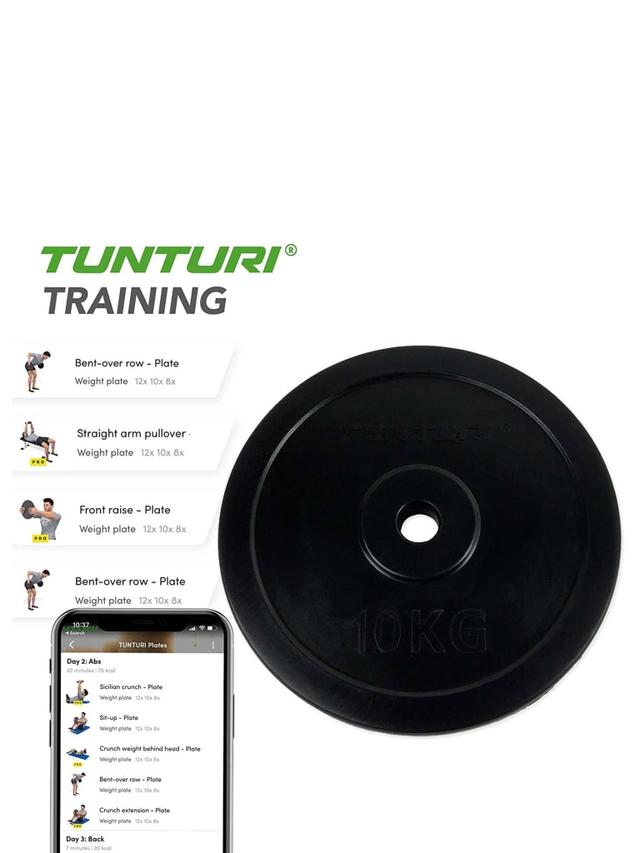 Tunturi Rubber Plate - Single Weight 10 Kg - SW1hZ2U6MTU0ODk2Ng==