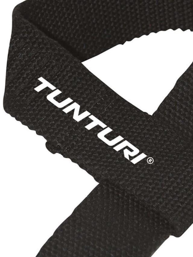 ربطات المعصم لرفع الاثقال قطن أسود تونتوري Tunturi Powerlifting Straps - Pair