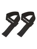 ربطات المعصم لرفع الاثقال قطن أسود تونتوري Tunturi Powerlifting Straps - Pair