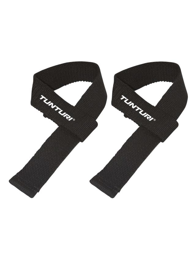 ربطات المعصم لرفع الاثقال قطن أسود تونتوري Tunturi Powerlifting Straps - Pair