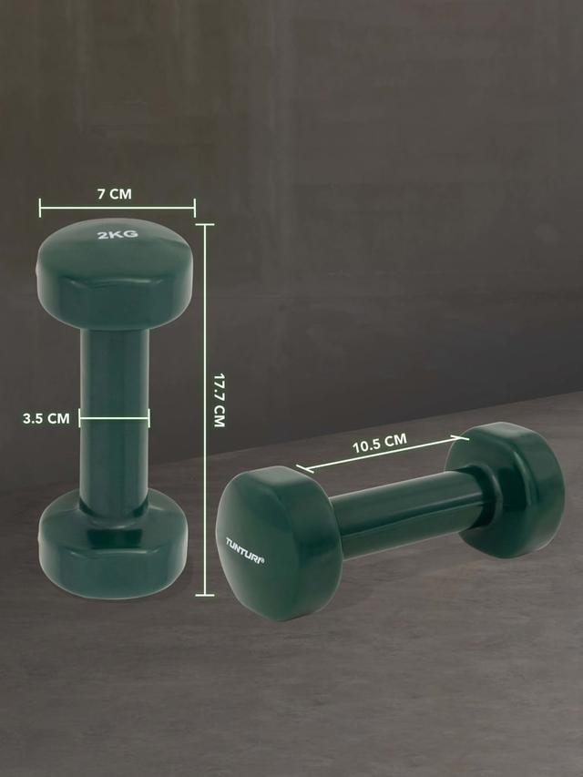 Tunturi Vinyl Dumbbells - Pair Color GreenWeight 2 Kg - SW1hZ2U6MTU0OTA1Nw==