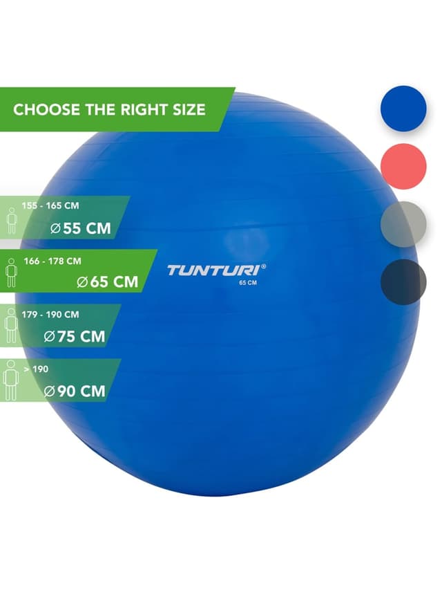 كرة التمارين مضادة للانفجار 65 سم أزرق تونتوري Tunturi Gymball - 311461