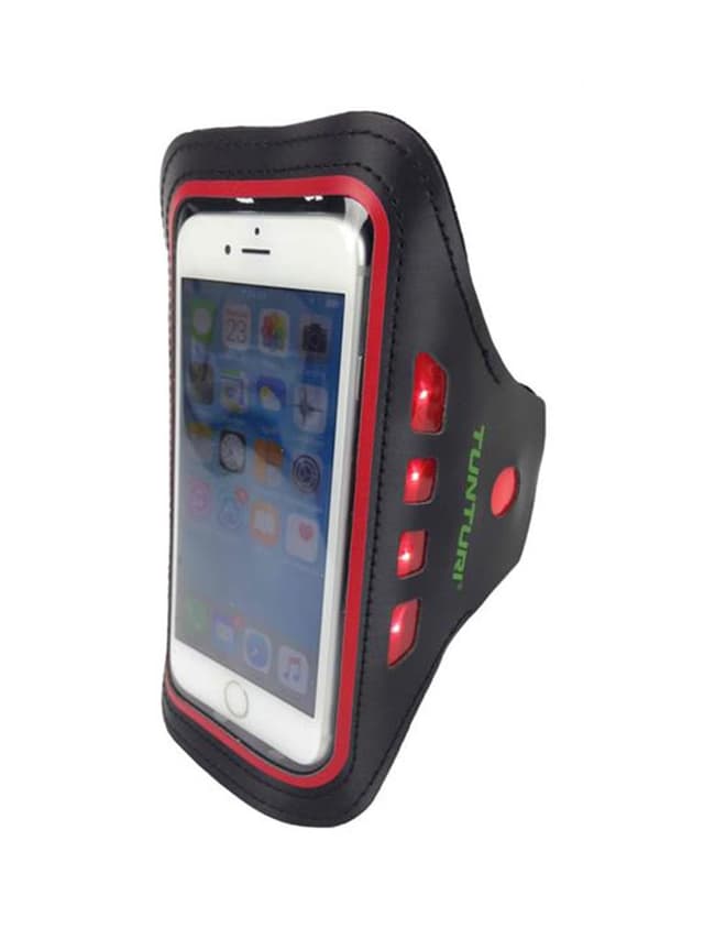 حامل رياضي للجوال LED من النيوبرين أحمر تونتوري Tunturi LED Telephone Sport Armband - 718449