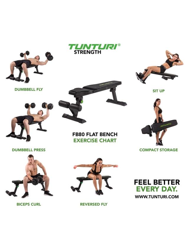 بنش رياضي مستوي قابل للطي Tunturi FB80 Flat Bench - SW1hZ2U6MTUyODQ0NQ==