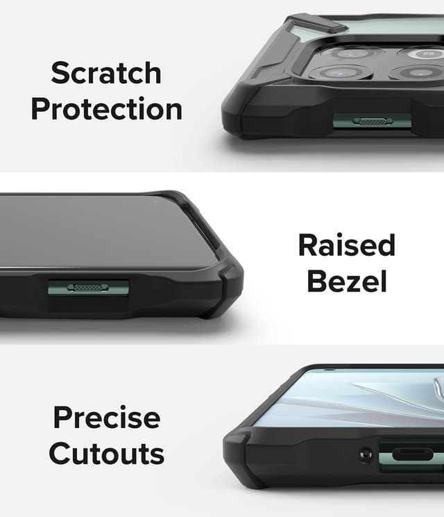 كفر جوال ون بلس 10 برو 5 جي مقاوم للصدمات فيوجن اكس من رينجكي لون أسود Ringke Fusion X Compatible with OnePlus 10 Pro 5G Case