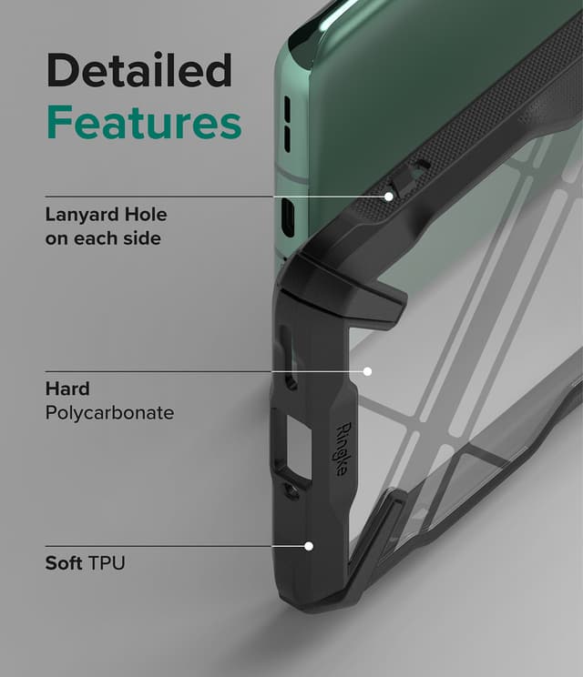 كفر جوال ون بلس 10 برو 5 جي مقاوم للصدمات فيوجن اكس من رينجكي لون أسود Ringke Fusion X Compatible with OnePlus 10 Pro 5G Case