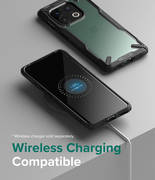 كفر جوال ون بلس 10 برو 5 جي مقاوم للصدمات فيوجن اكس من رينجكي لون أسود Ringke Fusion X Compatible with OnePlus 10 Pro 5G Case