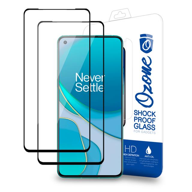 شاشة حماية زجاجية لجوال ون بلس 8 تي عدد اثنان اطار اسود من او اوزون O Ozone HD Glass Protector Compatible for OnePlus 8T - SW1hZ2U6MTU5NzE3NA==