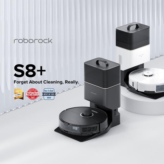 مكنسة روبوت التنظيف شاومي روبوروك اس 8 بلس 6000 باسكال مع صندوق للغبار Roborock S8+ Robot Vacuum with Auto-Empty Dock - SW1hZ2U6MTYwMjkxMw==