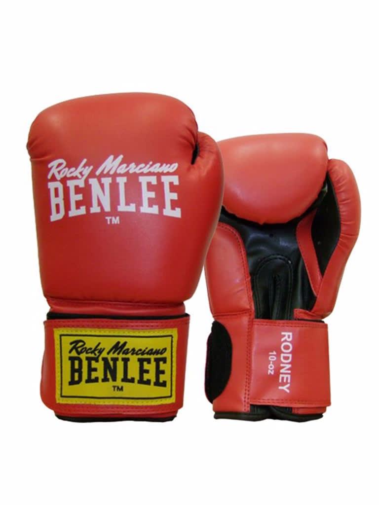 قفازات ملاكمة جلد صناعي مقاس 10oz أحمر بينلي Benlee Rodney Artificial Leather Boxing Gloves