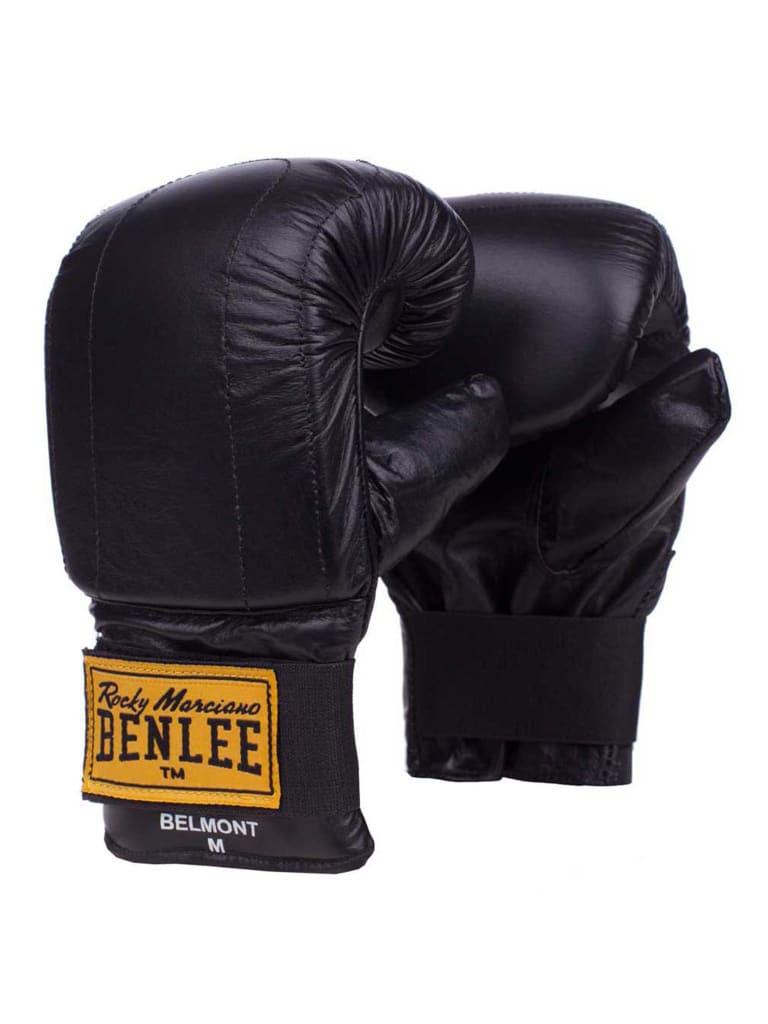 قفازات ملاكمة جلد طبيعي سمول أسود بينلي Benlee Belmont Leather Gloves Mitts