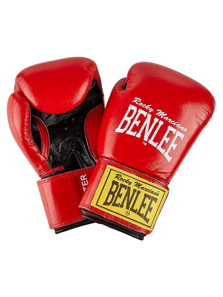 قفازات ملاكمة جلد طبيعي مقاس 14oz أحمر بينلي Benlee Fighter Leather Boxing Gloves