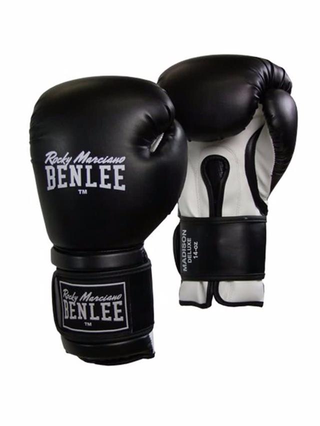 Benlee Madison Leather Boxing Glove Color BlackSize 14 Oz - SW1hZ2U6MTUxMjMwNQ==