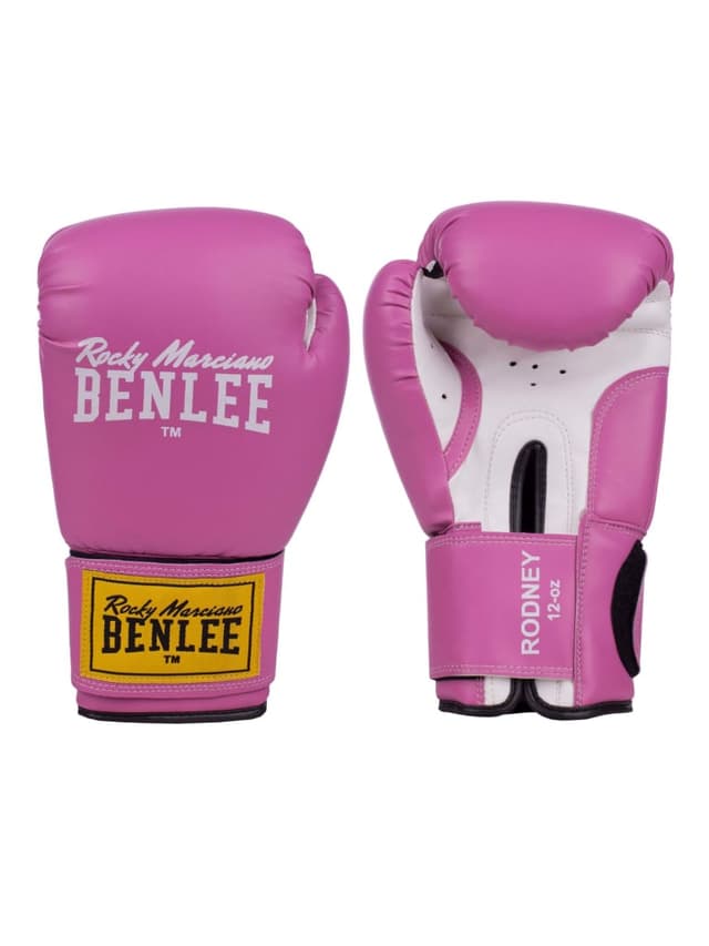 Benlee Rodney Artificial Leather Boxing Gloves Color Pink/WhiteSize 10 Oz - SW1hZ2U6MTU0NTYxOA==