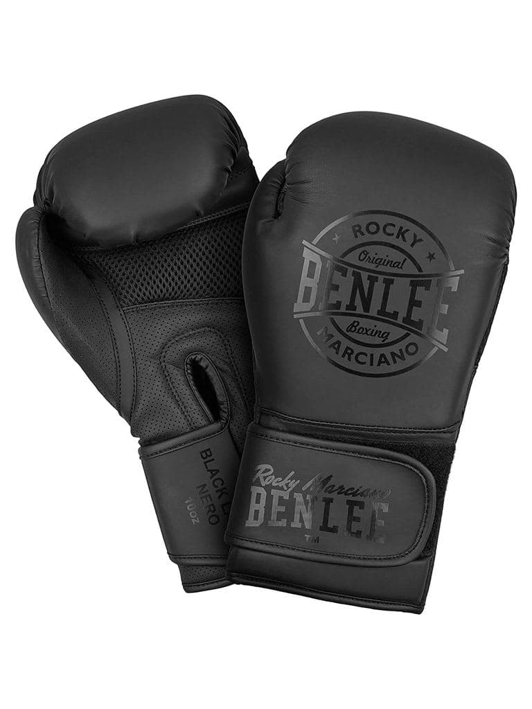 قفازات ملاكمة جلد صناعي مقاس 14oz أسود بينلي Benlee Artificial Leather Boxing Gloves