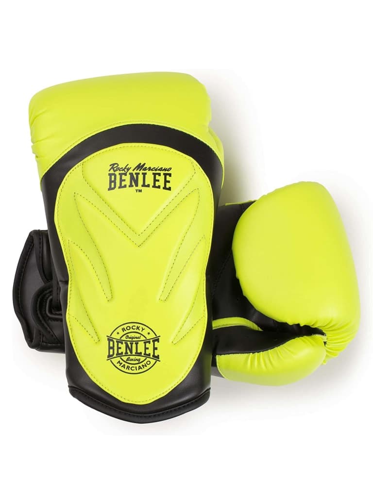 قفازات ملاكمة جلد صناعي مقاس 12oz فوسفوري بينلي Benlee Artificial Leather Boxing Gloves