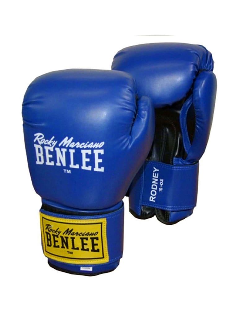 قفازات ملاكمة جلد صناعي مقاس 10oz أزرق بينلي Benlee Artificial Leather Boxing Gloves