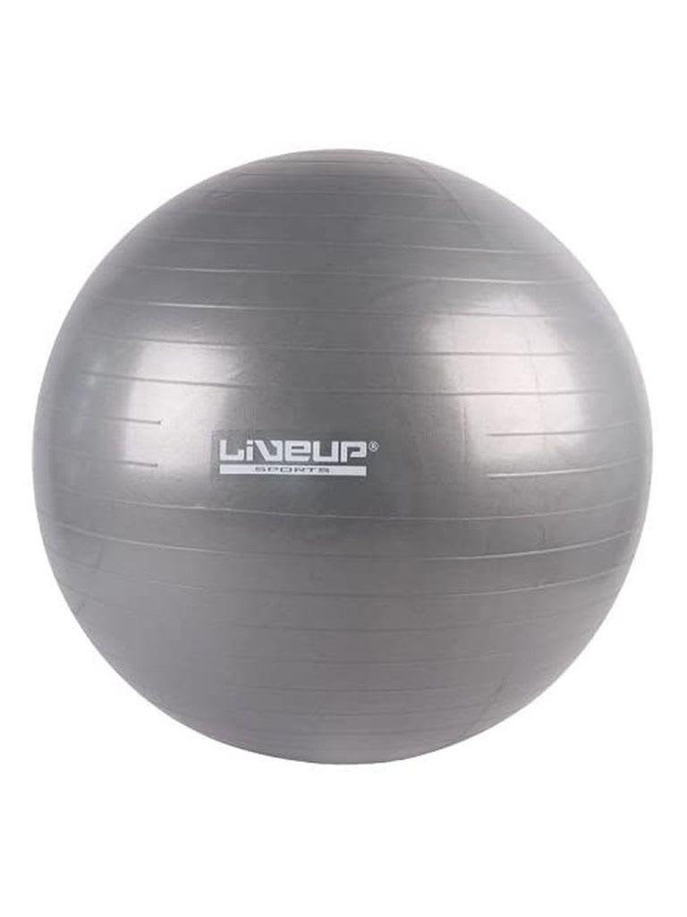 كرة التمارين بلاستيك مضادة للانفجار 75 سم رمادي مع منفخ يدوي ليف اب LiveUp Anti Burst Gym Ball LS3222 Size 75 cm