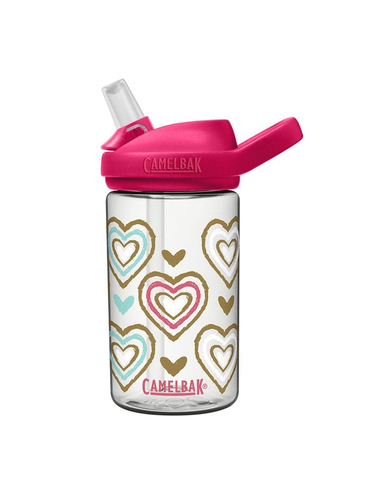 مطارة ماء للأطفال باللون الأحمر وتصميم قلوب من كاميلباك Camelbak Eddy+ Kids Bottle Color HeartsVolume 400 ml