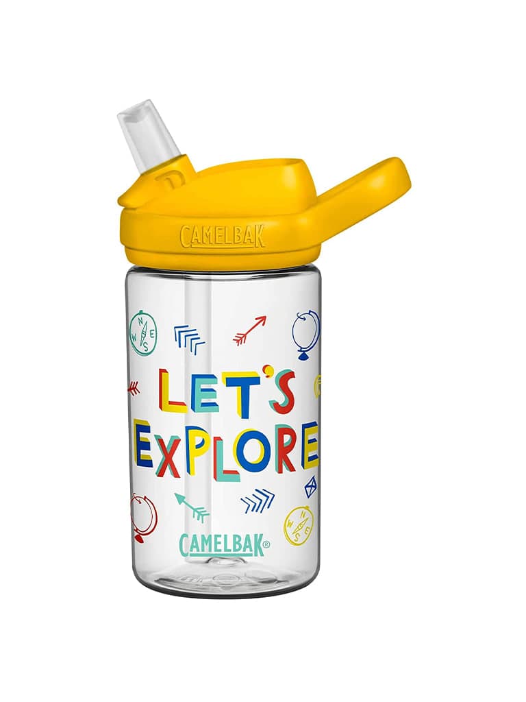 مطارة ماء للأطفال باللون الأصفر سعة 400 ملل من كاميلباك Camelbak eddy+ Kids Bottle Style Lets ExploreVolume 14 Oz