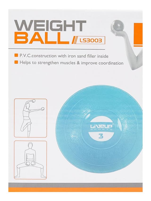 كرة أثقال ناعمة بوزن 3 كغ من لايف اب LiveUp Soft Weight Ball | LS3003 Weight 3 Kg