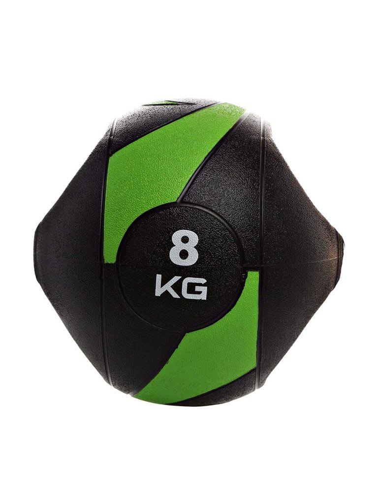 كرة تمارين 8 كجم أسود وأخضر لايف اب LiveUp Medicine Ball with Grips LS3007A Weight 8 Kg