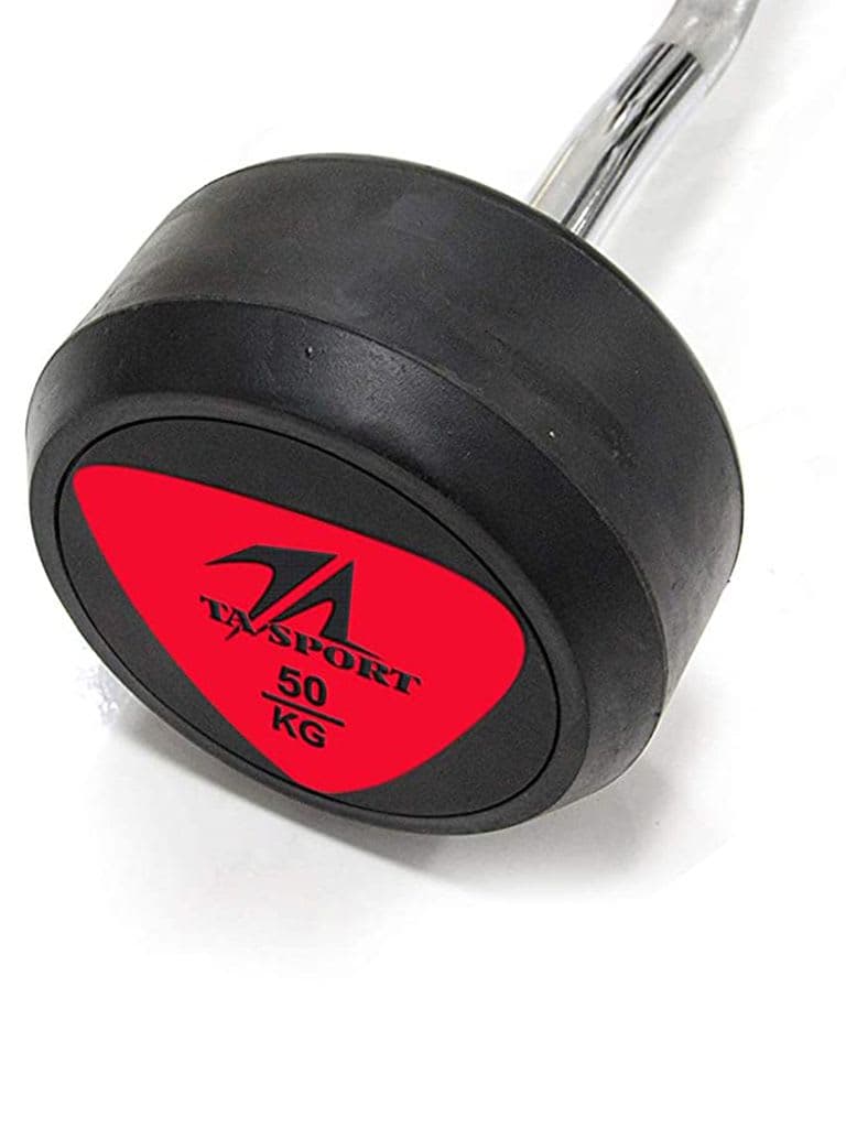 TA Sport Rubber Coated Curl Barbell LS2033 Weight 10 Kg