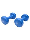 طقم دنابل 5 كيلو جرام عدد 2 لون أزرق من لايف اب LiveUp Vinyl Dumbbell Classical Head LS2001 Pair - SW1hZ2U6MTUzMTQ4MQ==